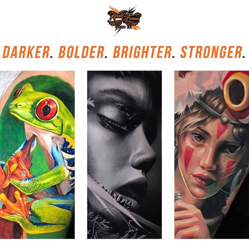 World Famous Tattoo Ink Bundles with 7 Color Simple Tattoo Kit (0.5 oz Each) & Triple Blackout Tattoo Ink (1 oz) - Skin-Safe Permanent Tattooing in Bold Shades - Vegan & Non-Toxic