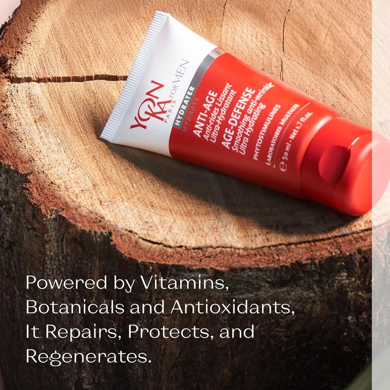 Yon-Ka Mens Age Defense Moisturizer | Anti-Aging Daily Face Lotion for Dry and Mature Skin | Prevent Wrinkles with Nutrient Rich Creme | 1.69 fl oz