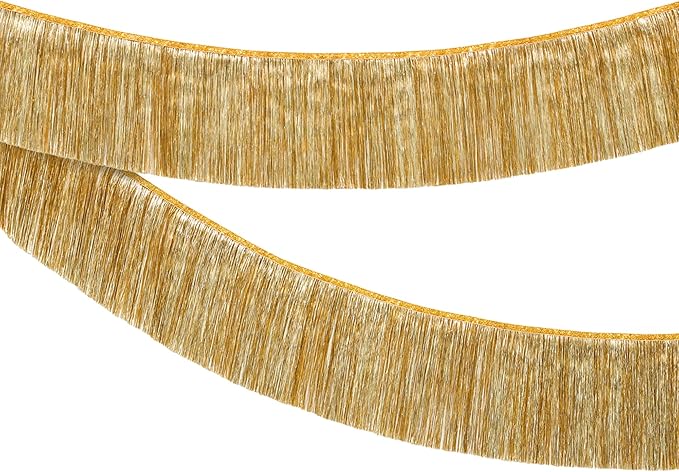 KatchOn, Large Champagne Gold Fringe Garland - 6.5 Feet, Pack of 2 | Foil Fringe Banner for 50th Birthday Decorations | Gold Streamers for Casino, Bachelorette, Graduation Decorations 2026
