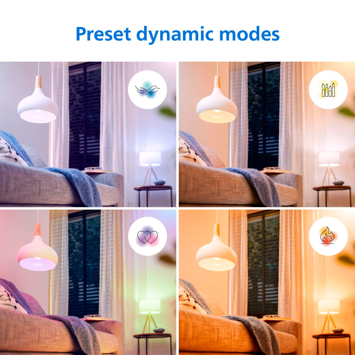 Philips Smart Lighting Connected Light Bulbs, 2-Pack, Color A19 60W 800LM E26 Indoor LED Lights, Smart Bulbs with Motion Detection, Control with Voice or App