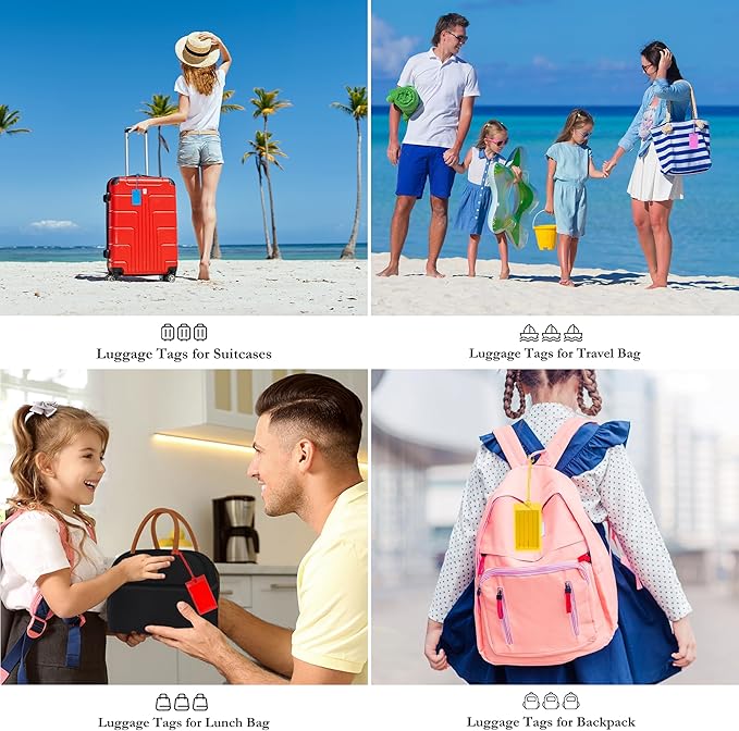 30 Pack Luggage Tags for Suitcases, Airplane Travel Essentials for Flying, International Travel Must Haves, and Luggage Accessories by Sodsay