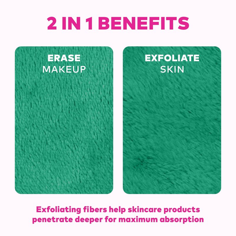 The Original MakeUp Eraser PRO, Effortlessly Remove All Makeup Using Only Water, Including Waterproof Mascara, Eyeliner, Foundation, Lipstick, Sunscreen,and More! Green, 1ct.