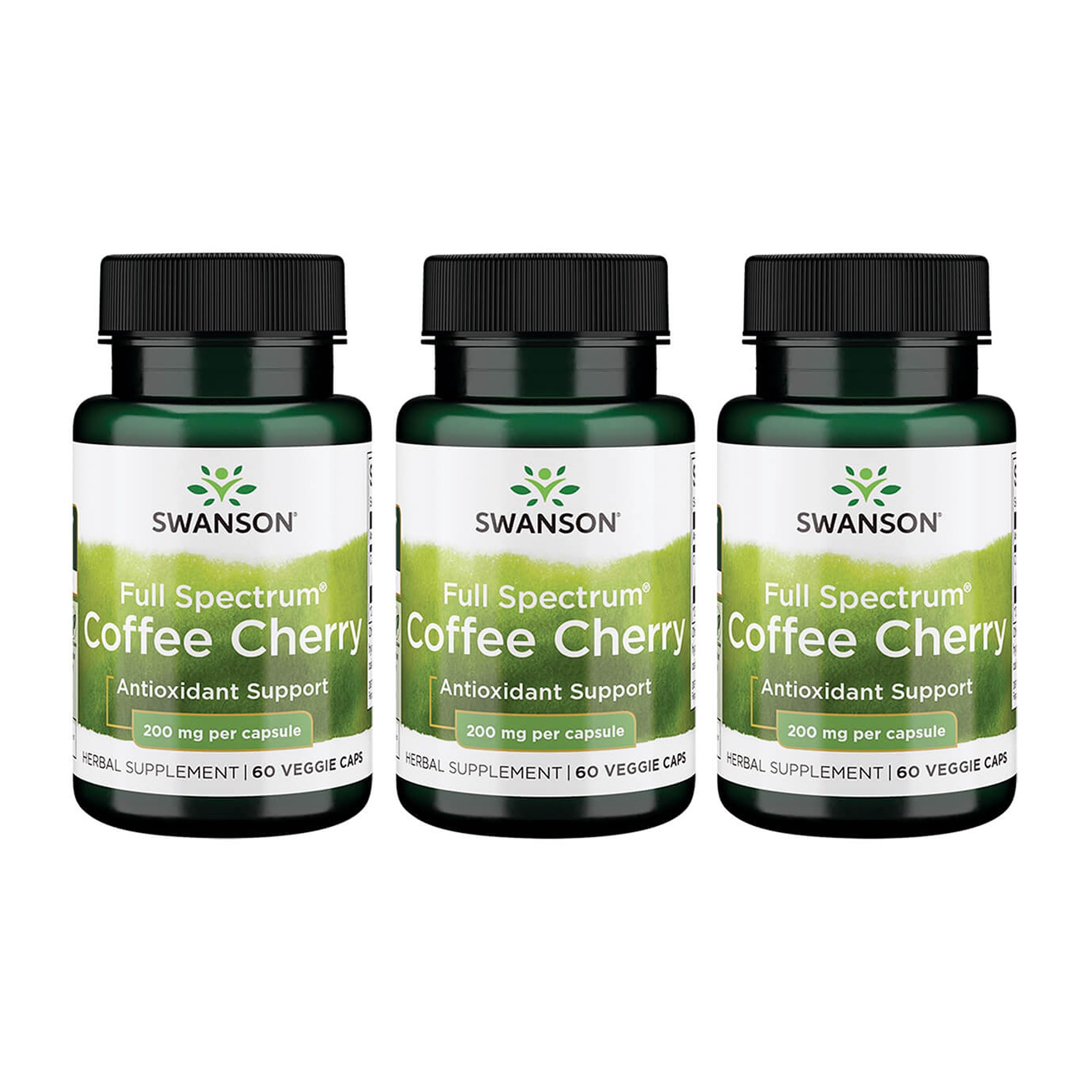 Swanson Full Spectrum Coffee Cherry - Antioxidant Support - Cognitive Supplement - Offers Cellular Protection with High ORAC* - Gluten Free & Non-GMO - 60 Veggie Capsules (2 Pack)