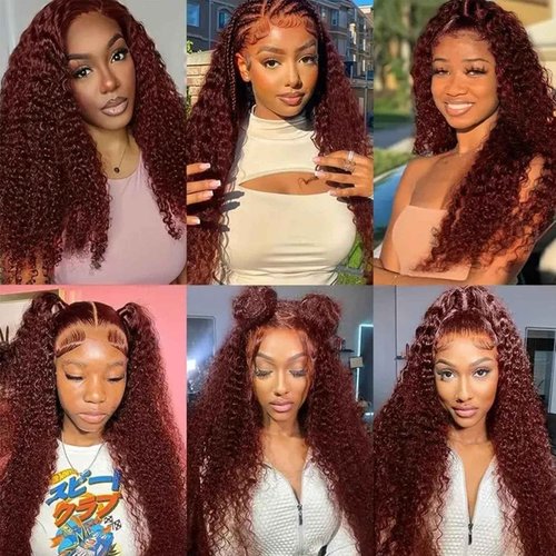 Fabimiya Human Hair Bundles Copper Red Brown 33# Jerry Curly 16 18 20 Inch Bundles Human Hair 100% Unprocessed Soft Sewn In Hair with Double Weft for Black Women