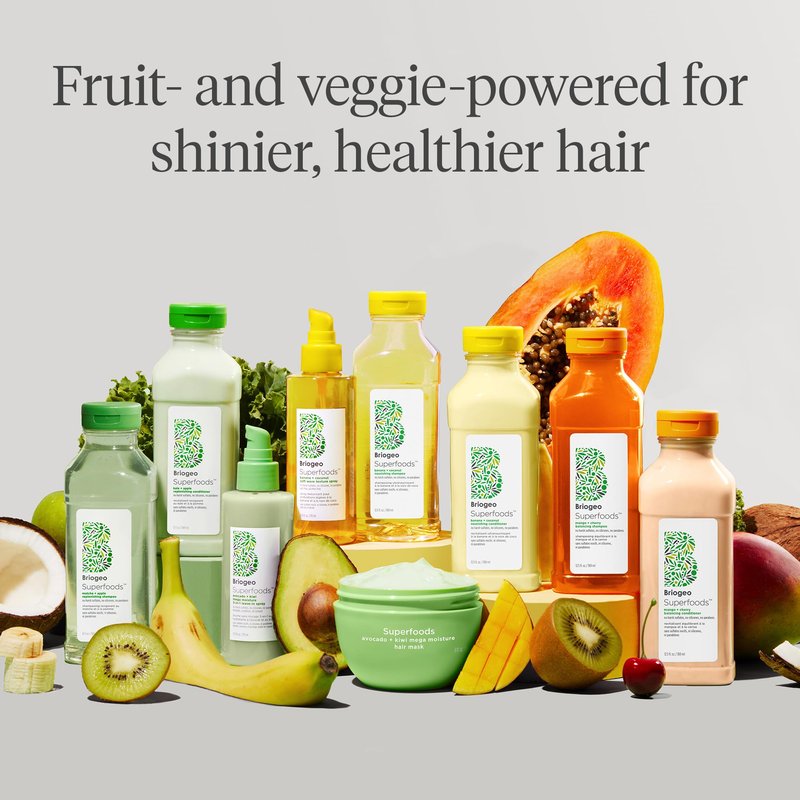 Briogeo Superfoods Mango + Cherry Balancing Conditioner for Oily Hair | Lightweight Hydration & Oil Control | Vegan & Cruelty-Free | 12.5 fl oz