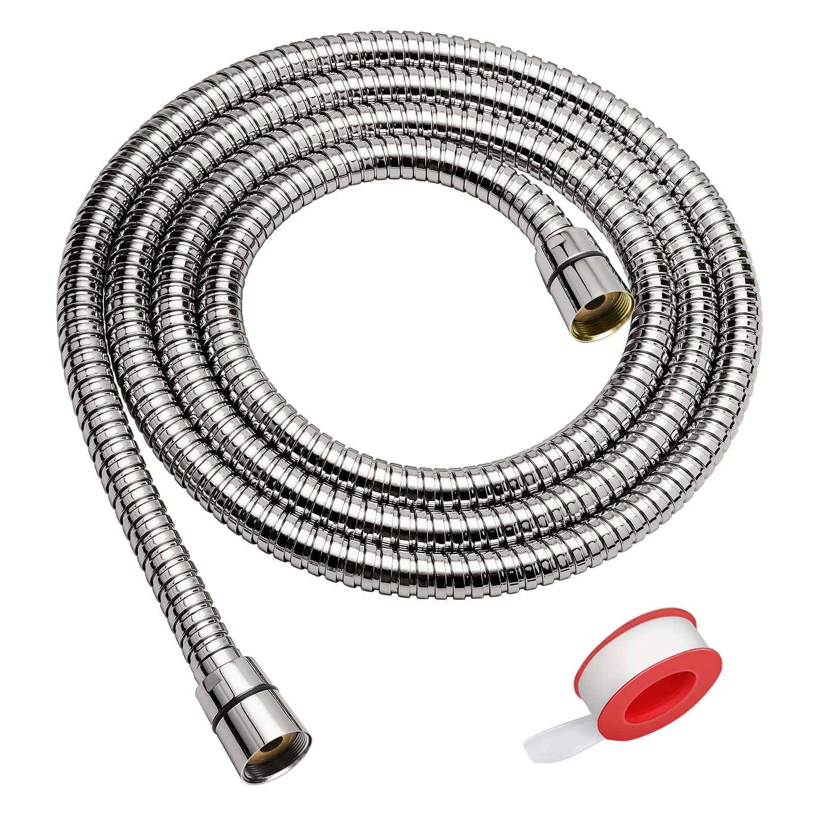 Blissland Shower Hose, 79 Inches Extra Long Stainless Steel Handheld Shower Head Hose with Brass Insert and Nut - Durable and Flexible(Brushed Nickel)