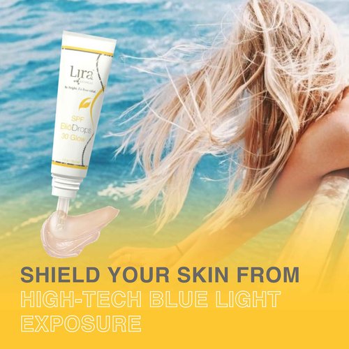 Lira Clinical EliōDrops SPF 30 Glow - 1 fl oz - 16% Zinc Oxide Physical Sunscreen for Face - UVA/UVB/HEV Broad Spectrum & Reef Safe Sunscreen Serum - for All Skin Types