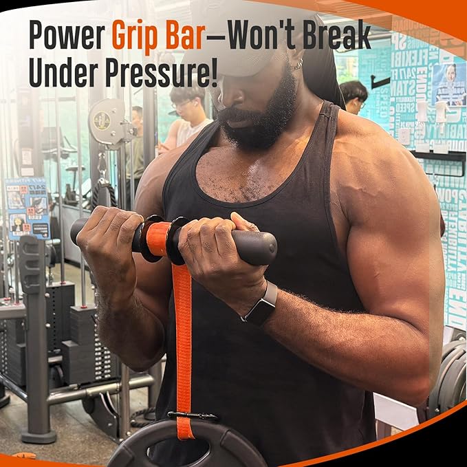 FitBeast Forearm Strengthener & Forearm Exerciser, Wrist Roller with Thicker Handle, Forearm Strength Trainer with Adjustable Strap - Ideal for Grip Strength, Muscle Building, Rehabilitation