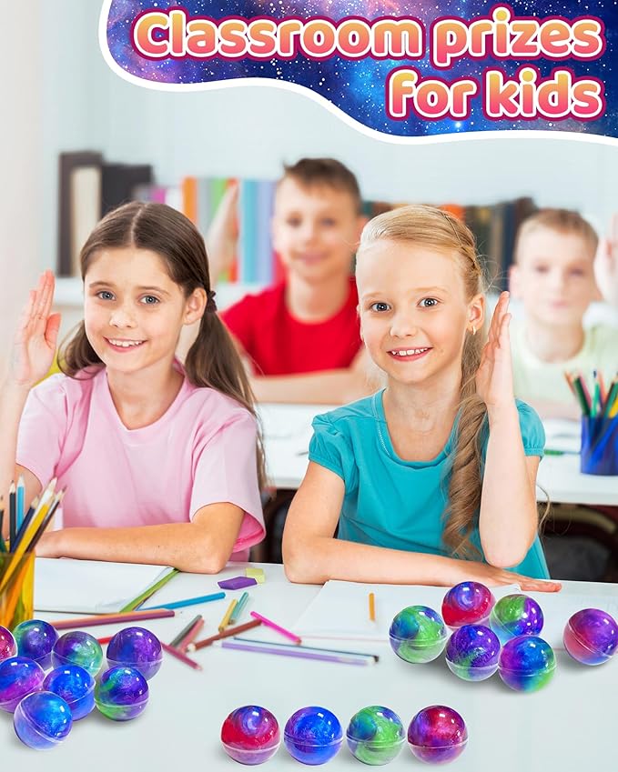 24 Pack Galaxy Slime Party Favors, Non-Sticky, Stress Relief Treasure Box Toys for Classroom Prizes Party Supplies, Student Gifts Goodie Bags Stocking Stuffers for Kids Boys Girls