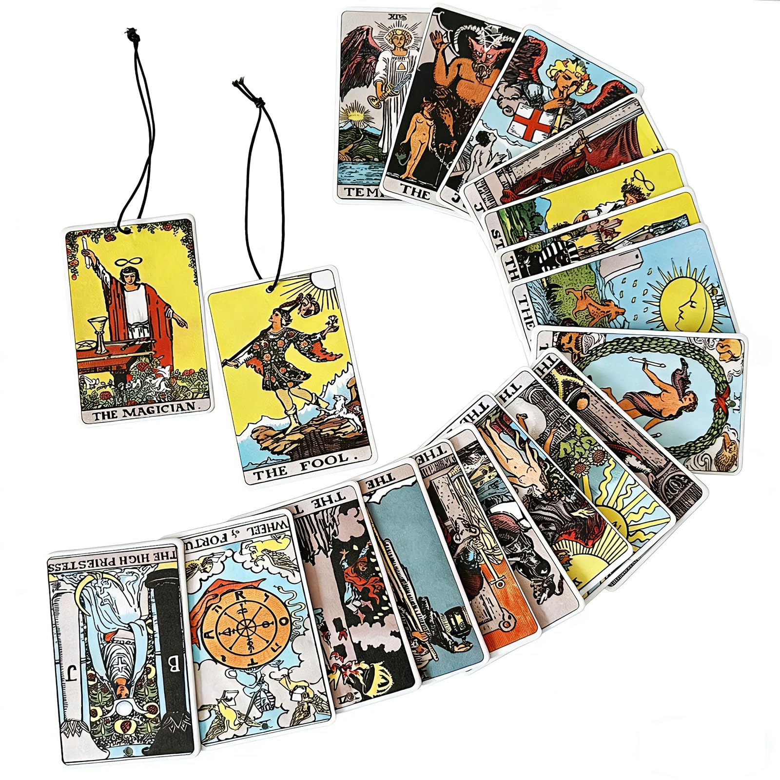 Tarot Car Fresheners, 22 Major Arcana Tarot Cards Car Air Freshener Set, Spiritual Gifts for Women, Car Accessories for Tarot Ca