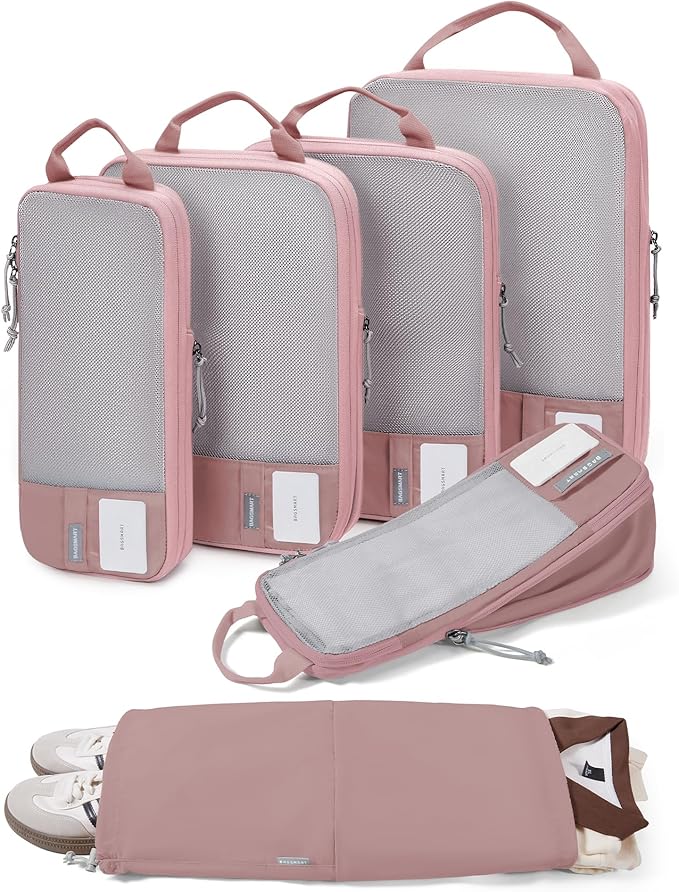 BAGSMART 6 Set /4 Set/2 Set Compression Packing Cubes for Travel, Lightweight Luggage Organizer Bags, Durable Space Saver Bags Travel Essentials