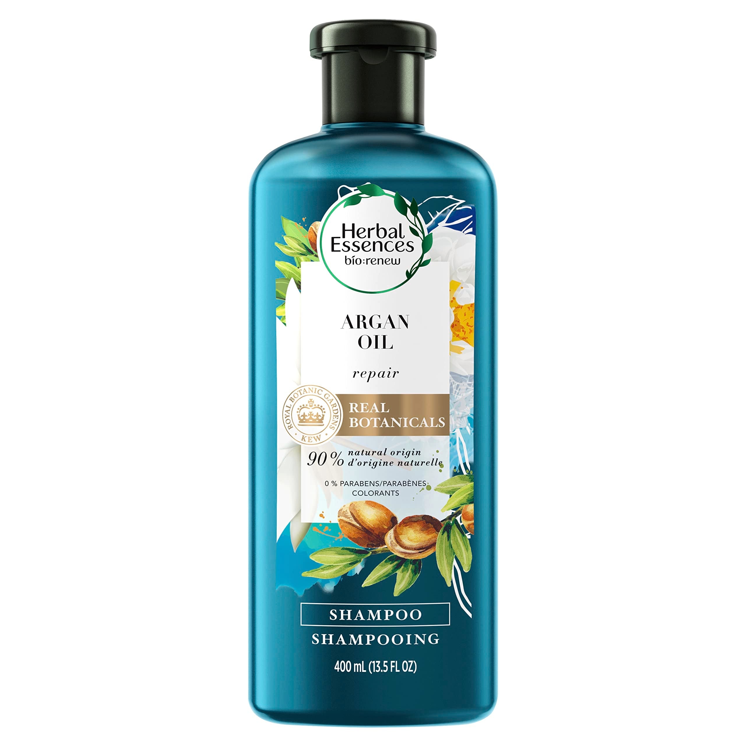 Herbal Essences Argan Oil Paraben Free Shampoo, Hair Repair, 13.5 fl oz, with Certified Camellia Oil and Aloe Vera, For All Hair Types, Especially Damaged Hair