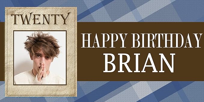 Happy Birthday Custom Vinyl Banner With Your Photos, Personalized Birthday Banner Sign For Children Newborn Baby Kids Celebration Backdrops Party Supplies Favors Props – 8ft x 4ft