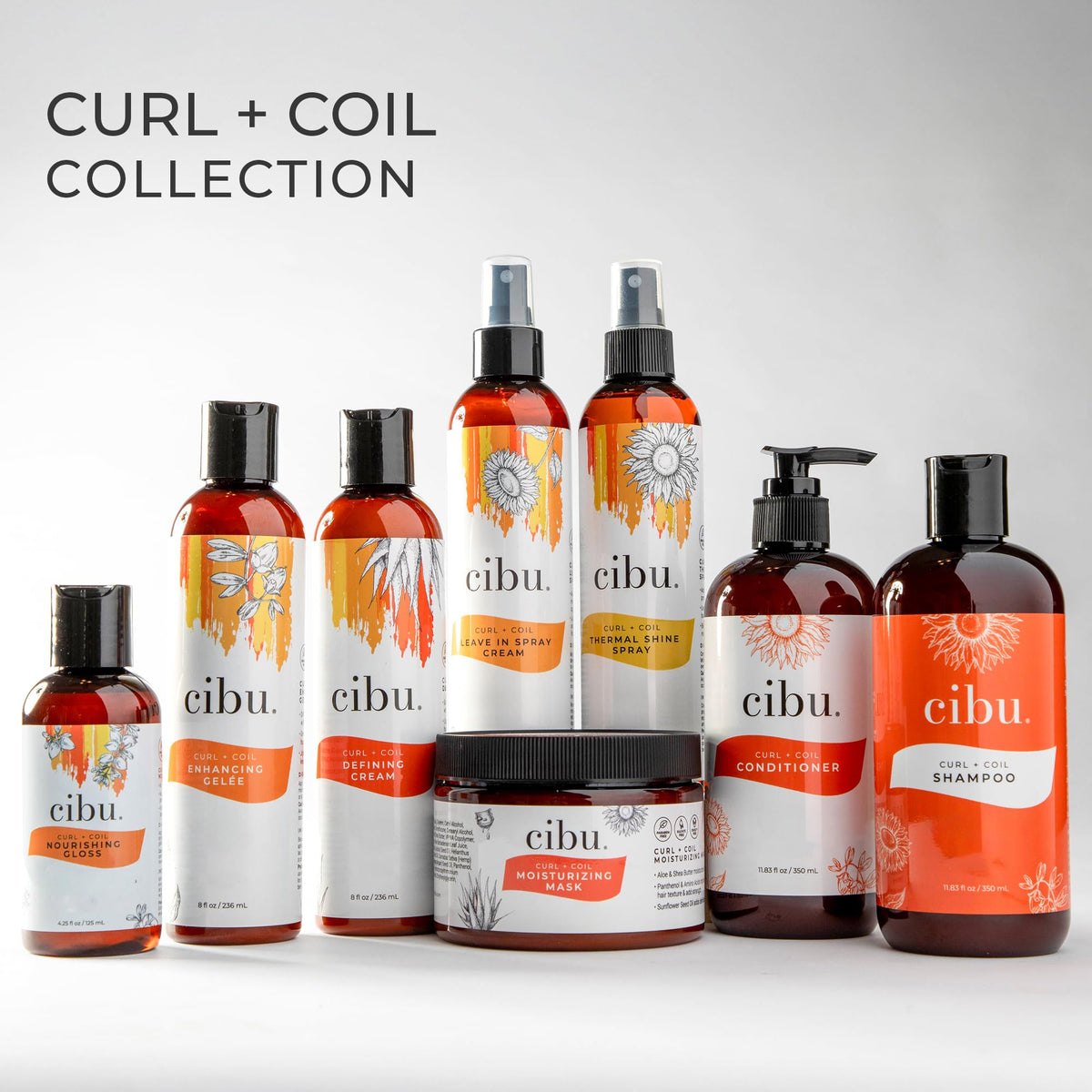 CIBU Curl + Coil Conditioner Cleanses, Hydrates, Revitalizes, Detangles & Preserves Natural Curl + Coil for Frizz-Free Smooth Manageable Hair (Conditioner, 350ml)