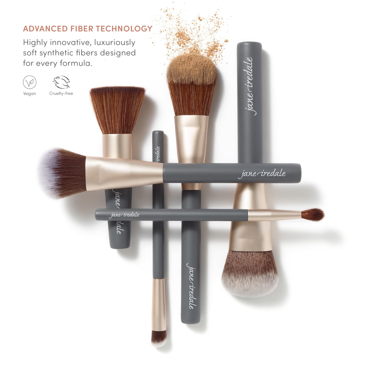 jane iredale Pro Series Powder Complexion Brush, Large, Fluffy Tapered Cosmetic Brush, Applies & Diffuses Powders and Bronzers, Vegan, Cruelty Free