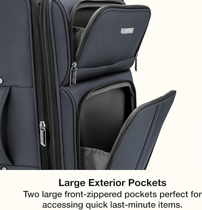 U.S. Traveler Anzio Softside Expandable Luggage with Spinner Wheels, Dark Grey, 2-Piece Set (22/30)
