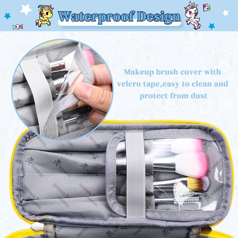 Tokidoki Official Unicorno Makeup Bag Cute Cosmetic Bag Large Capacity Travel Makeup Case Portable Organizer Toiletry Bag for Women Traveling with Handle (Pink)