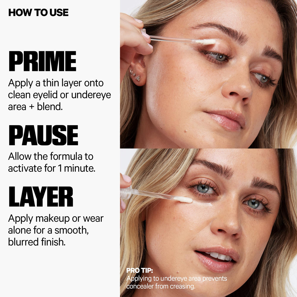 Milk Makeup Hydro Grip Eye Primer with Hyaluronic Acid – Clear Primer for Eyeshadow + Undereye Concealer – Grips Makeup, Hydrates + Smooths Skin for Crease-Free, Long-Lasting Wear – 0.29 oz