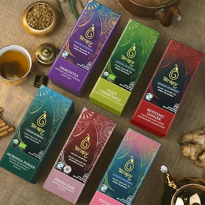 Térapy Ceylon PMS Balance Tea For Women - Soothing Support for PMS Relief, Hormonal Balance, Monthly Cycle support & Period Tea - 100% Natural Herbal Ingredients - Red Hibiscus, Cumin, Licorice & More Herbs