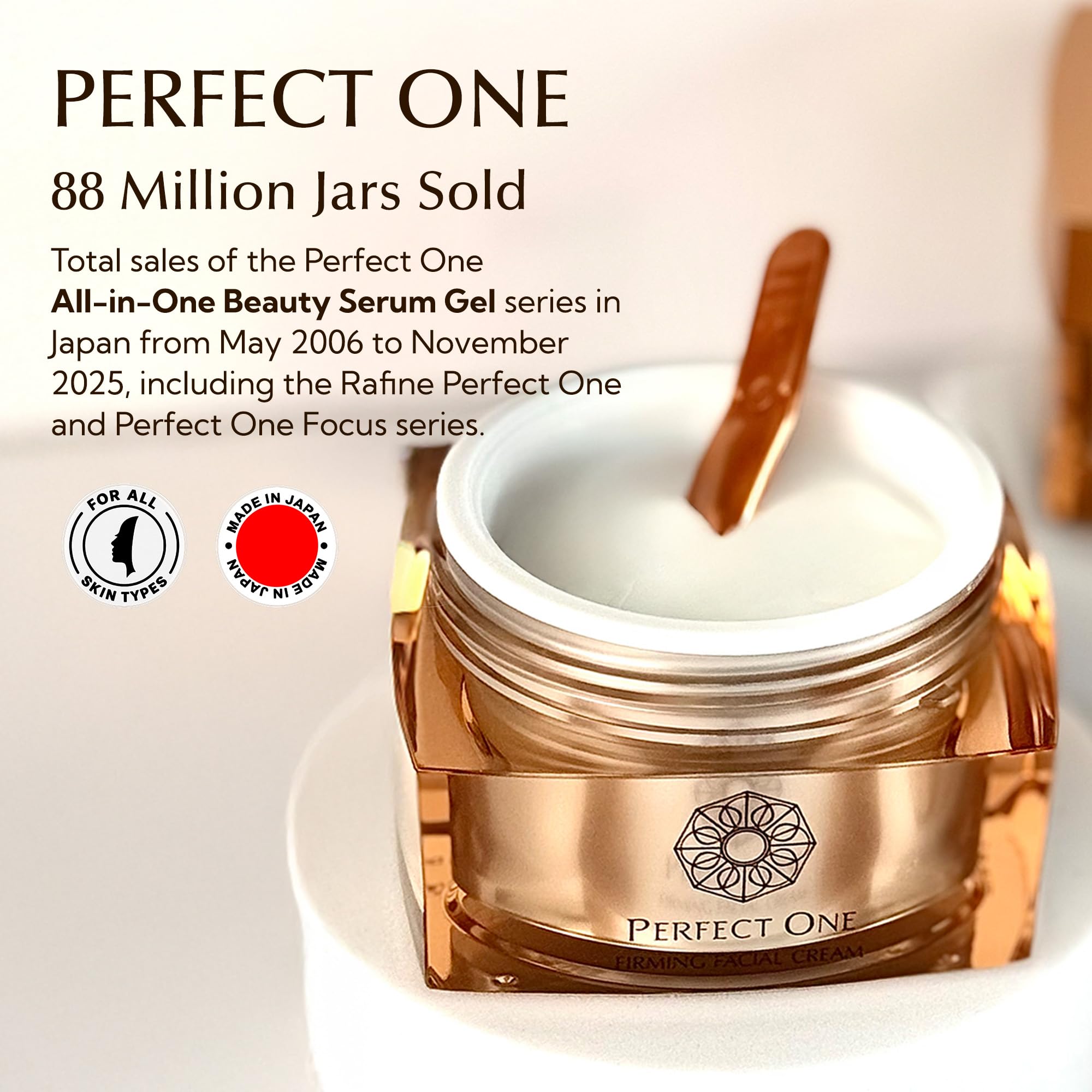 PERFECT ONE Firming Face Cream – Anti-Aging Collagen Moisturizer with Hyaluronic Acid, Niacinamide, and Squalane for firmer, brighter hydrated skin – All-in-One Skin Tightening Facial & Eye Cream, 50g