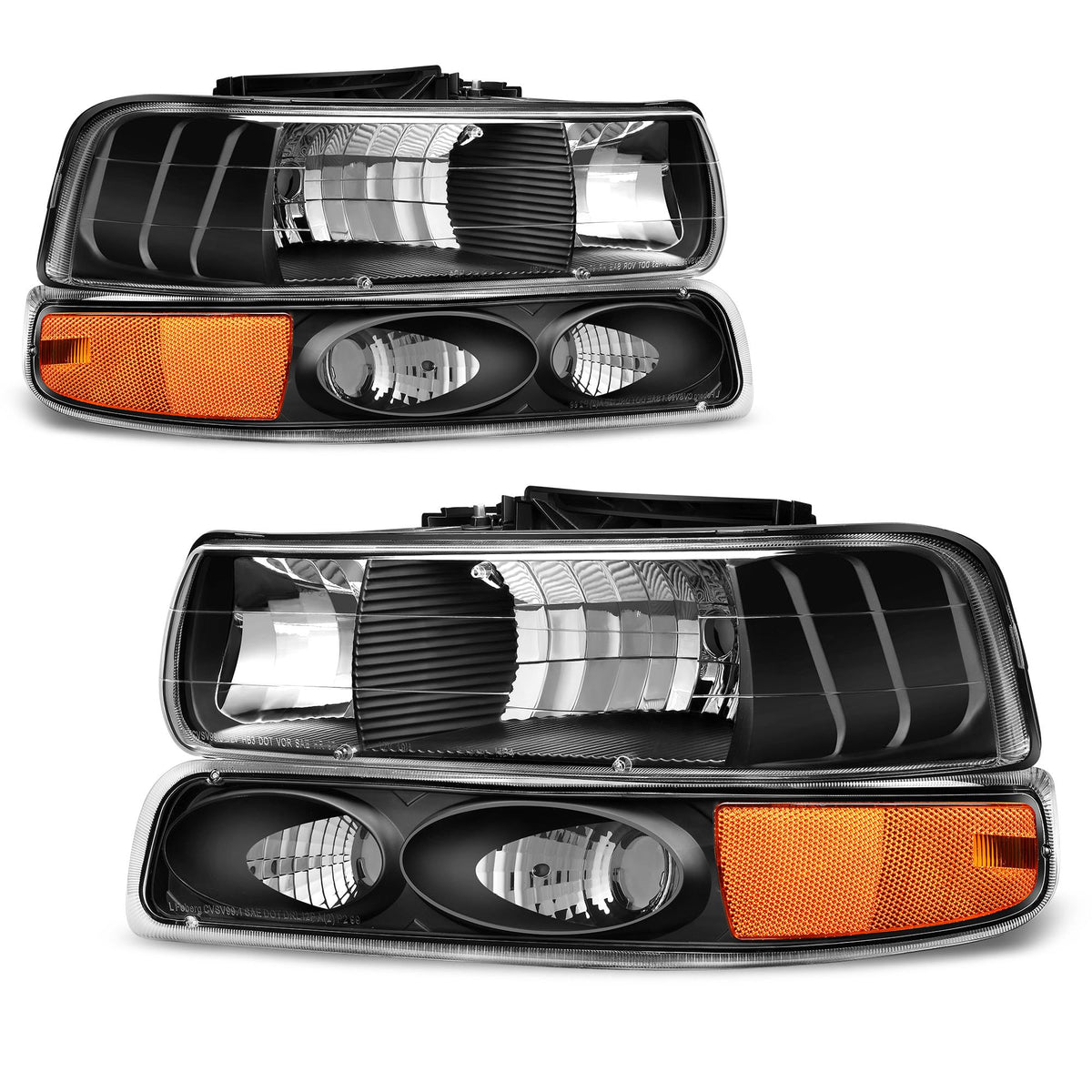 AUTOSAVER88 Halogen Headlight Assembly Compatible with 1999-2002 Chevy Silverado 1500 2500, 2001 2002 Chevy Silverado 1500HD 250