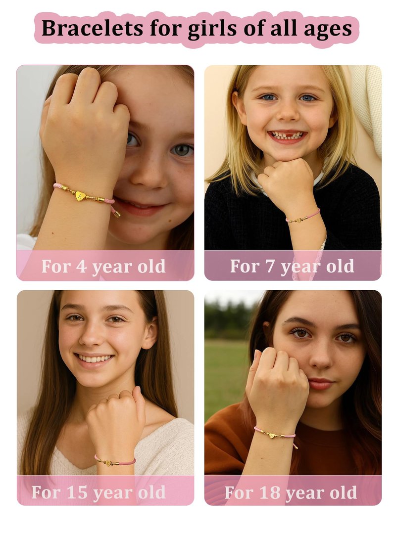 WEDDINEN Q Initial Bracelets for Girls Dainty Love Letter Bracelets for Teen Girls,Charm Teenage Name Bracelet Kids Tween Girl Women Jewelry Birthday Christmas Stocking Stuffers Gift for Girls