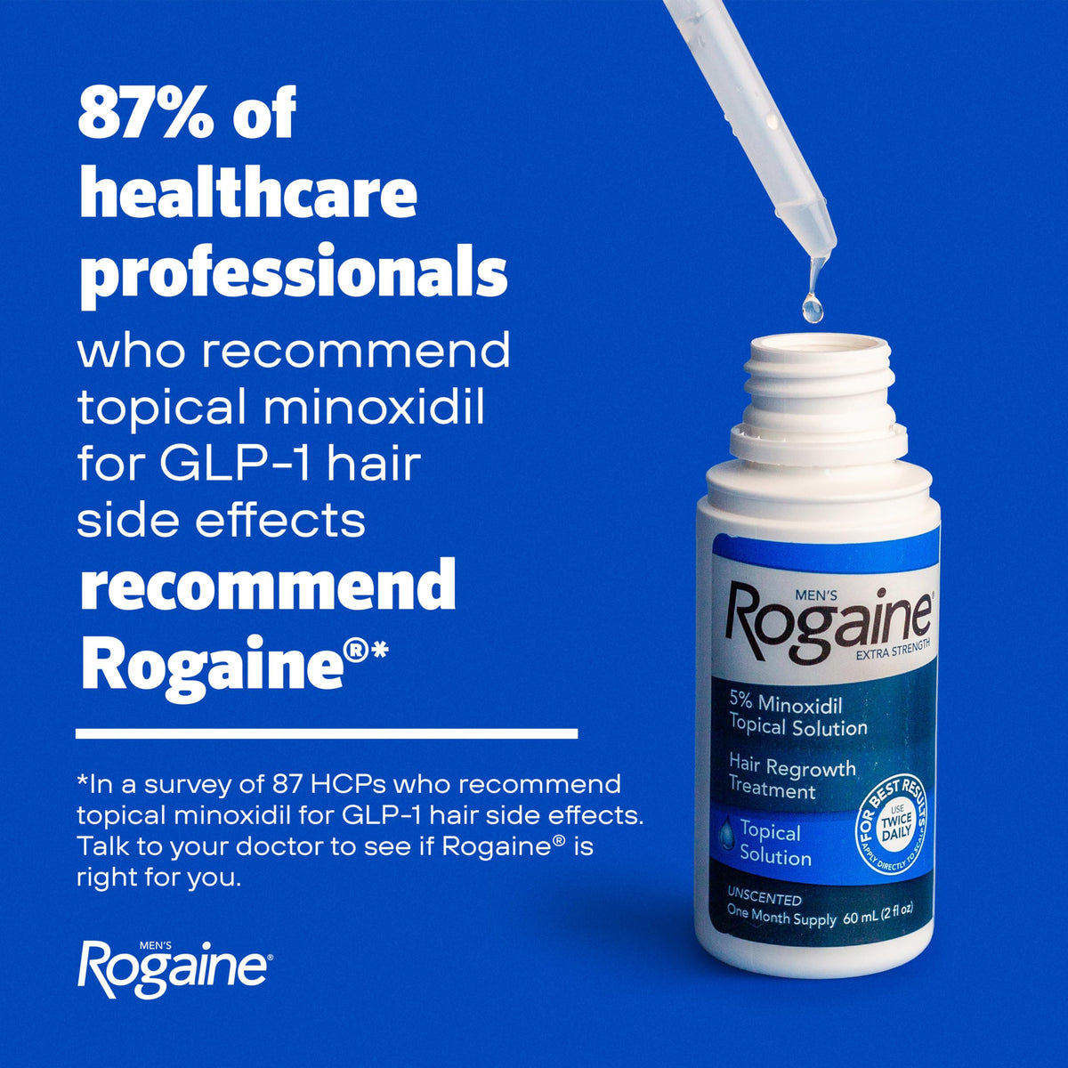 Men's Rogaine Extra Strength 5% Minoxidil Solution, 3 Mo Supply, 3x 2 Fl Oz