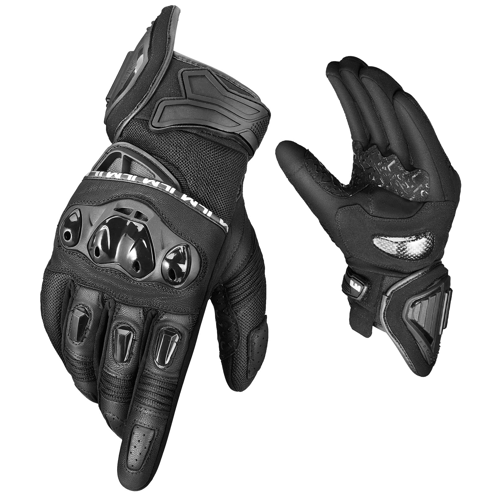 ILM Motorcycle Gloves for Men and Women Touchscreen Riding Gloves Motorbike Motocross Dirt Bike ATV Model-WD01(Black,XX-Large)