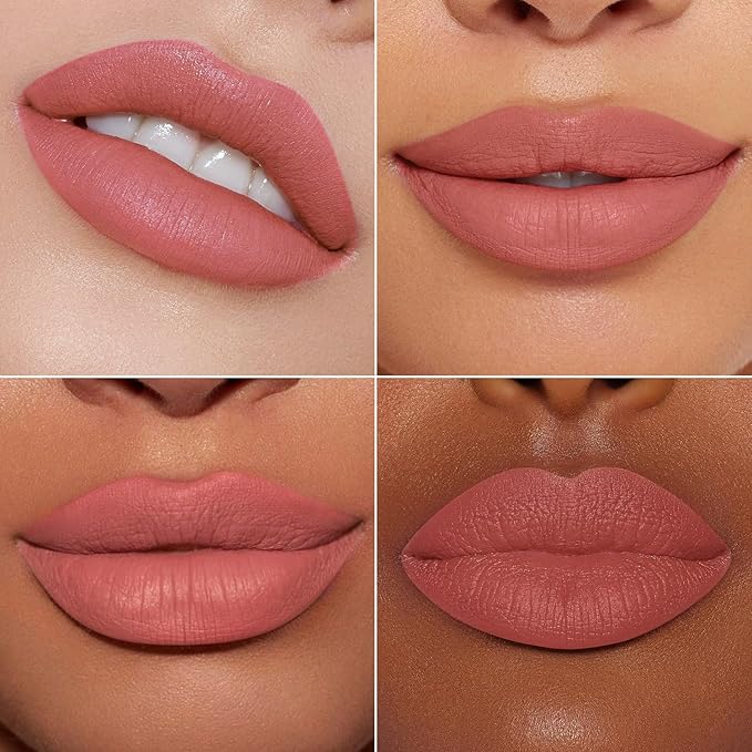 MAKI YIKA 3Pc Matte Lipstick Makeup, Pink Nude Lipstick For Women Long Lasting Smudge Proof Non Transfer Lip Makeup Cruelty Free |Pink/Nude/Rosey