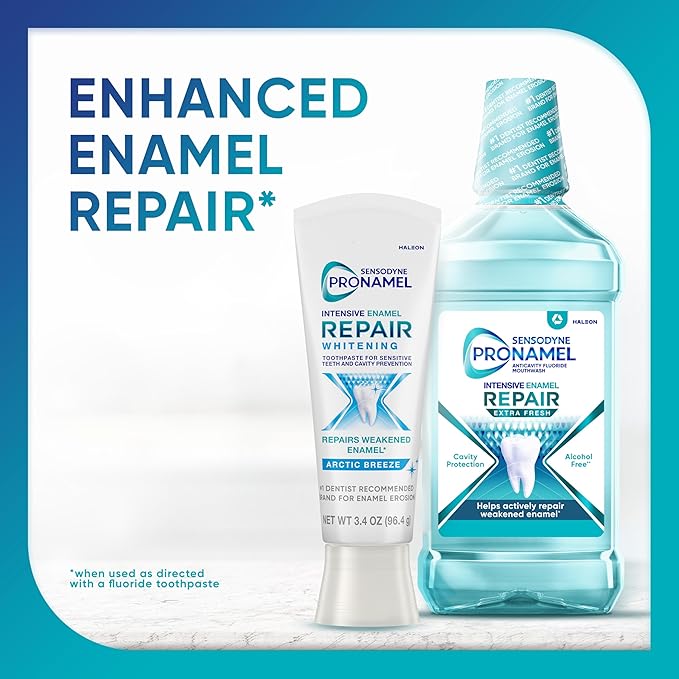 Sensodyne Pronamel Intensive Enamel Repair Toothpaste for Sensitive Teeth and Cavity Protection, Whitening Toothpaste to Strengthen Enamel, Arctic Breeze - 3.4 Ounces x 4