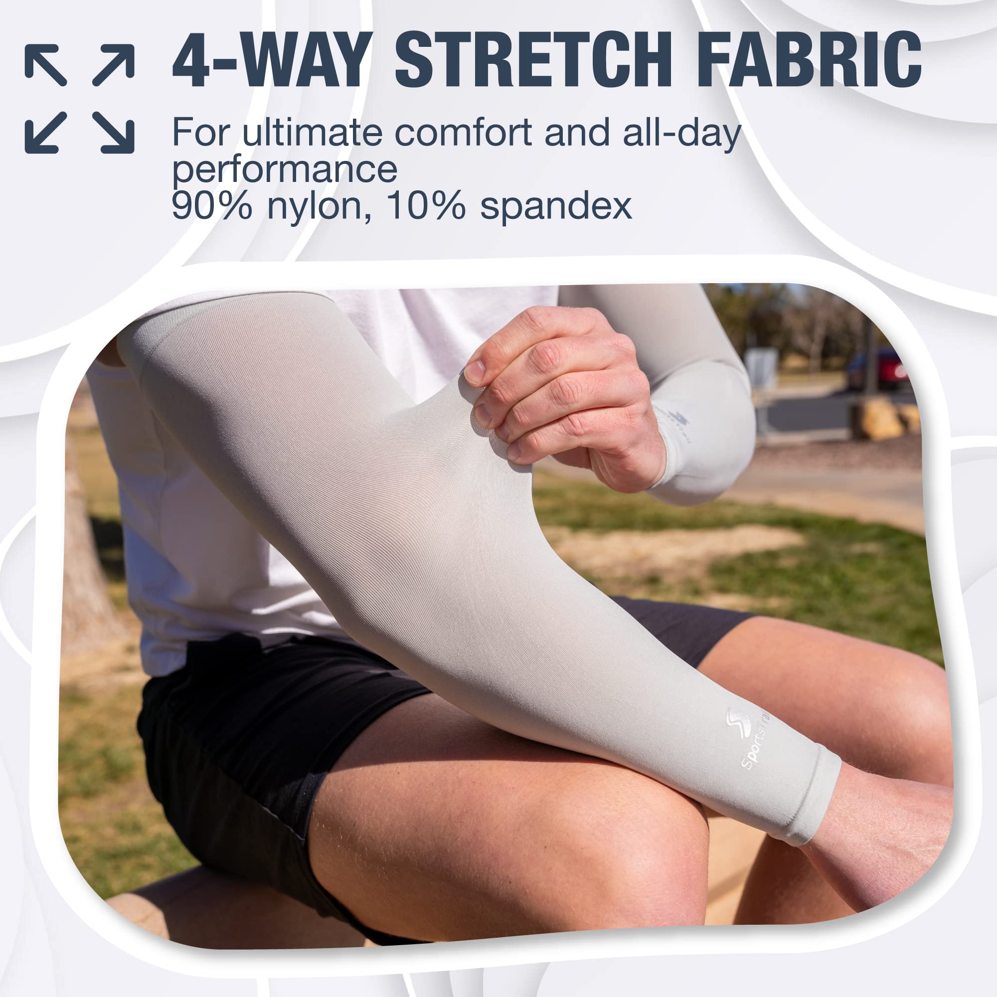 SportsTrail Cooling Arm Sleeves for Men & Women – Breathable, Moisture-Wicking, Sun Protection for Sports, Basketball, Football, Running, Golf, Cycling, Volleyball Arm Sleeves for Women, Men & Youth