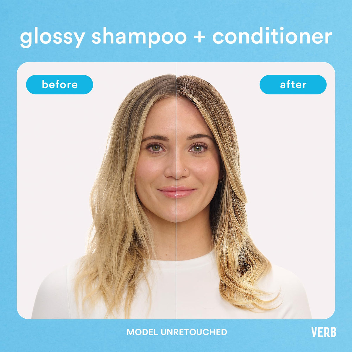 VERB Glossy Shampoo, 32 fl oz | Rich Cleanser for Thick Coarse Hair