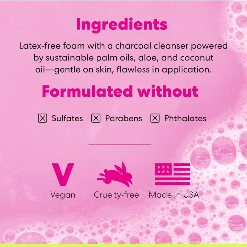 Original Pink Beauty Blender Makeup Sponge & Blendercleanser Solid Charcoal Sponge & Brush Cleanser + Silicone Scrub Mat Charcoal