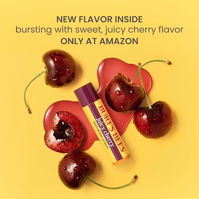 Burt's Bees 12 Days of Joy Lip Balm Advent Calendar Gift Set, Flavored Lip Balm Pack Great for Office Holiday Gifts, Tint-Free, Natural Origin Lip Care, 12 Tubes, 0.15 oz.