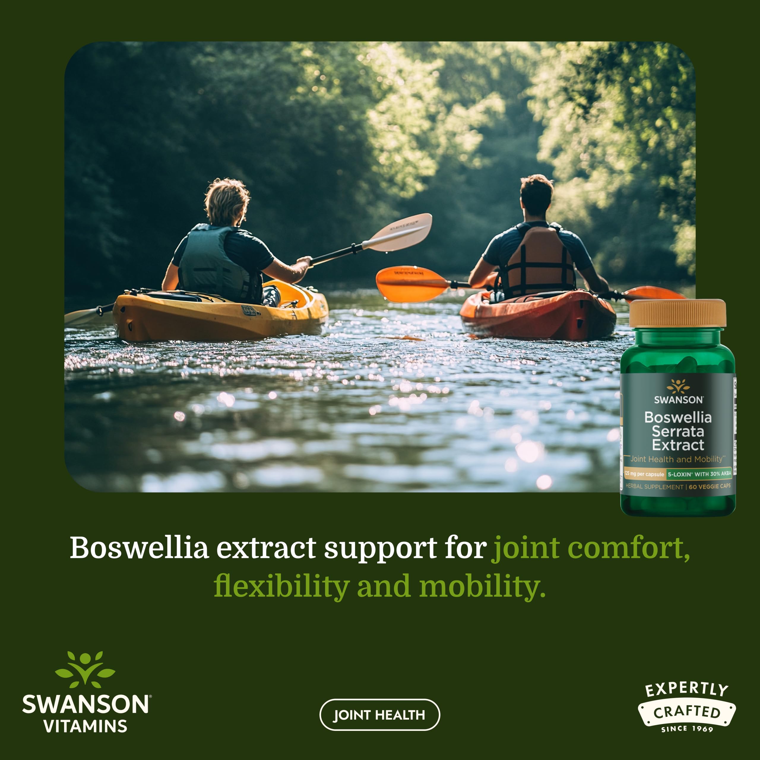 Swanson Boswellia Serrata Extract - Herbal Supplement for Joint Support - Aids Mobility & Flexibility* - Contains 5-LOXIN Standardized Boswellia - Non-GMO - 60 Veggie Caps