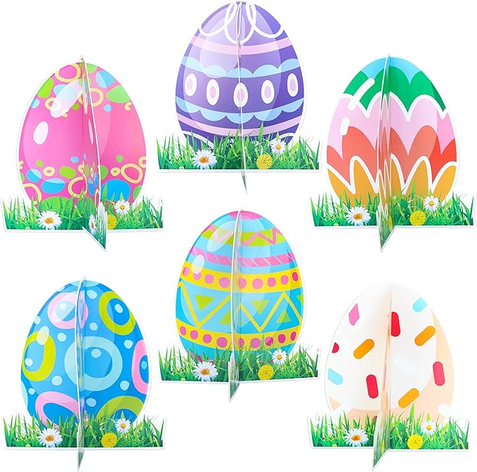 Gyufise 12 Pack Happy Easter Honeycomb Centerpieces for Table Decorations Bunny Easter Egg Centerpieces Decor for Easter Day Birthday Anniversary Party Supplies