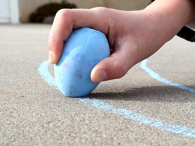 Kid Made Modern Sidewalk Chalk Set for Kids - Washable, Neon Colored Egg Chalk for Outdoor Play and Chalkboard Art - Ages 3+ (6 Pieces, Multicolor)