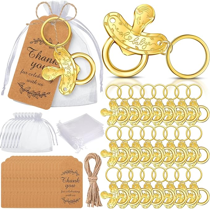 CHENGU Popping Bottle Openers Baby Shower Return Favors for Guests Bottle Opener Decorations and Souvenirs with Organza Bags Thank You Tags for Theme Party Favors (Nipple Style,73 Pieces)