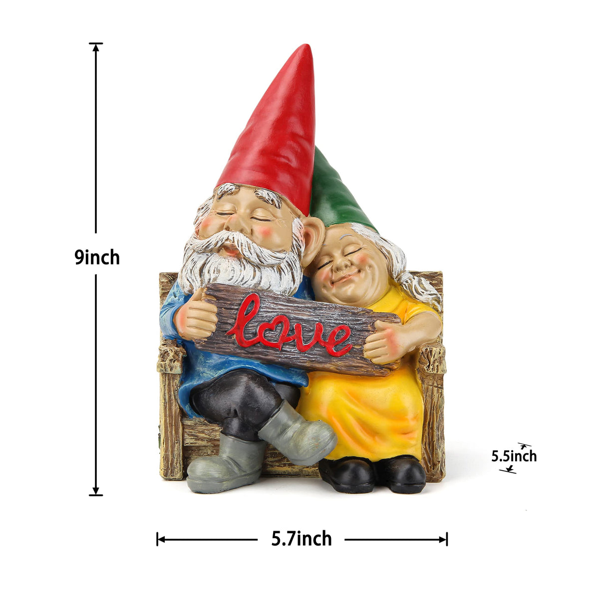 Smadeer Garden gnome statue for outdoor decor,Couple in love gnomes figurine for patio lawn yard garden outdoor decoration,garden sculptures & statues,knome romantic indoor ornament forever lover gift