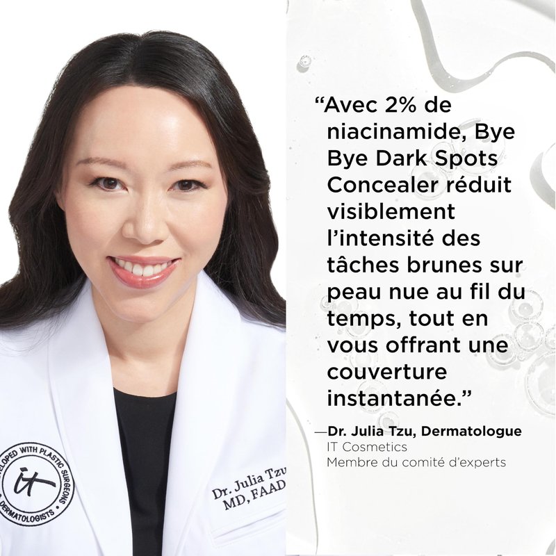 IT Cosmetics Bye Bye Dark Spots Concealer + Brightening Serum – 2% Niacinamide, Hyaluronic Acid & Caffeine - Medium Coverage, Natural Finish, All Skin Types – 11 Fair Neutral, 0.22 fl. oz