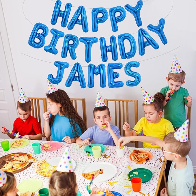 TONIFUL 65 Pcs 16 Inch Navy Blue Happy Birthday Balloons and 2 Sets A-Z Foil Letters Balloons DIY Personalized Phrase Banner for Birthday Celebration Halloween Thanksgiving Christmas Party Decorations