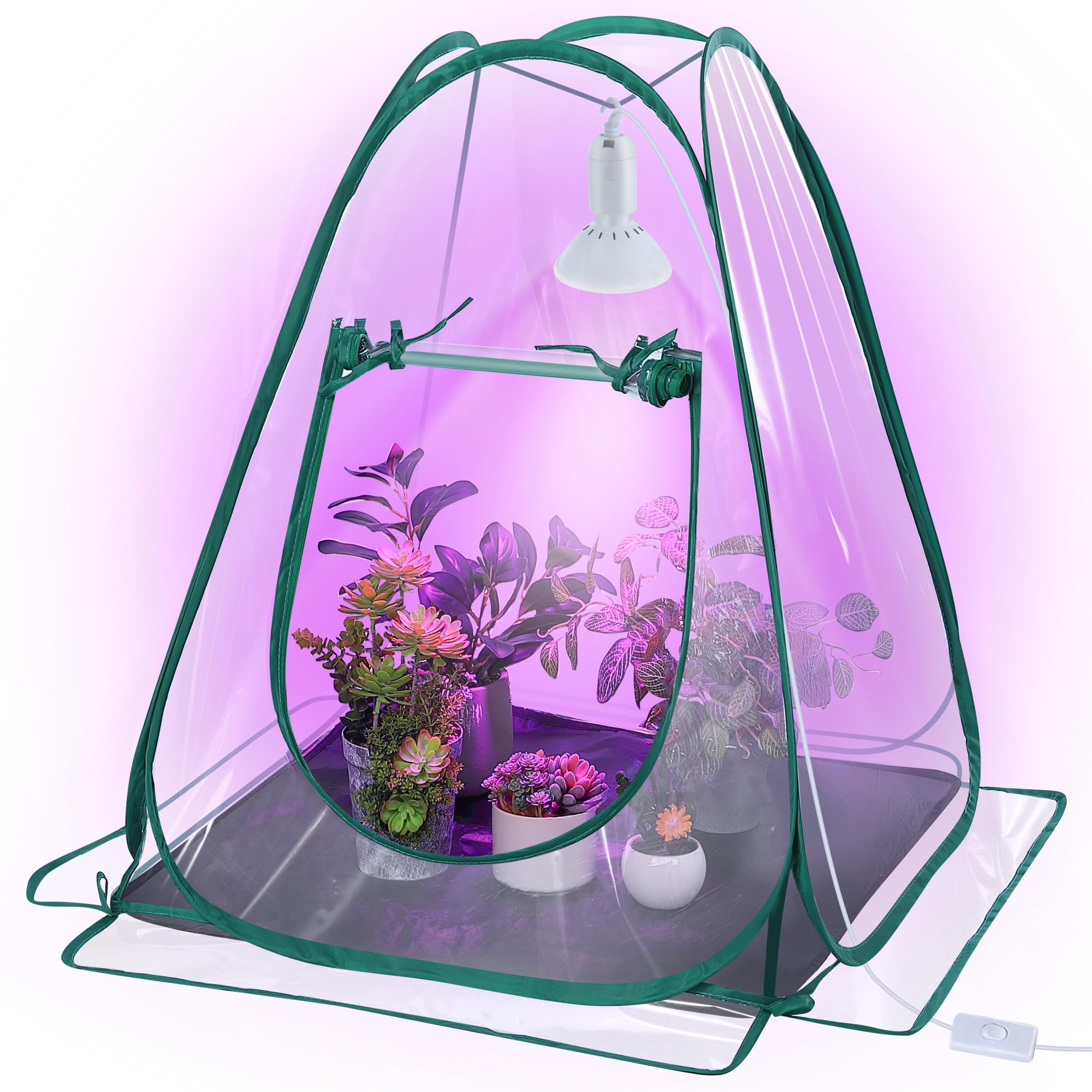 Meonum Mini Greenhouse Indoor with 10W Grow Light and PEVA Mat, 1 Pack