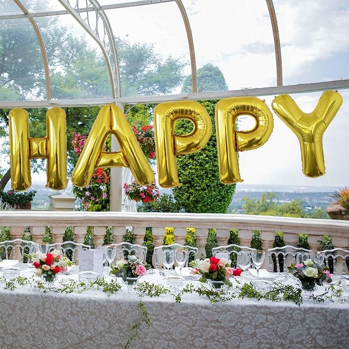 Y Letter Balloons, 40 Inch Large Gold Letter Balloons, A to Z Mylar Balloons Letters, Y Foil Balloon, for Birthday, Baby Shower, Wedding, Anniversary Party Decoration