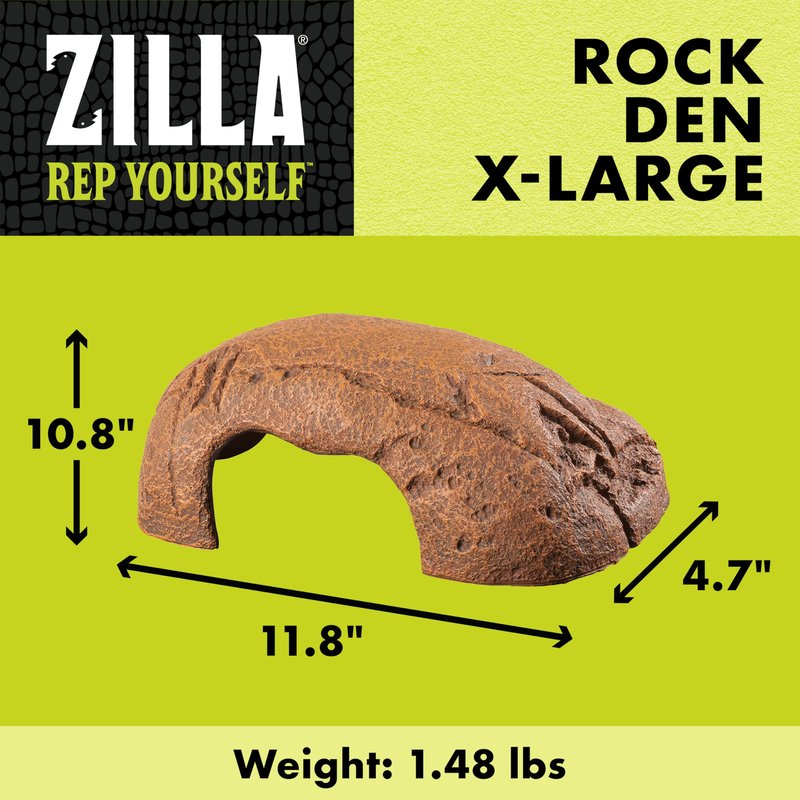Zilla Rock Den, Naturalistic Rock Décor, Ideal Hideaway for Snakes, Skinks, Geckos, Bearded Dragons, Extra Large