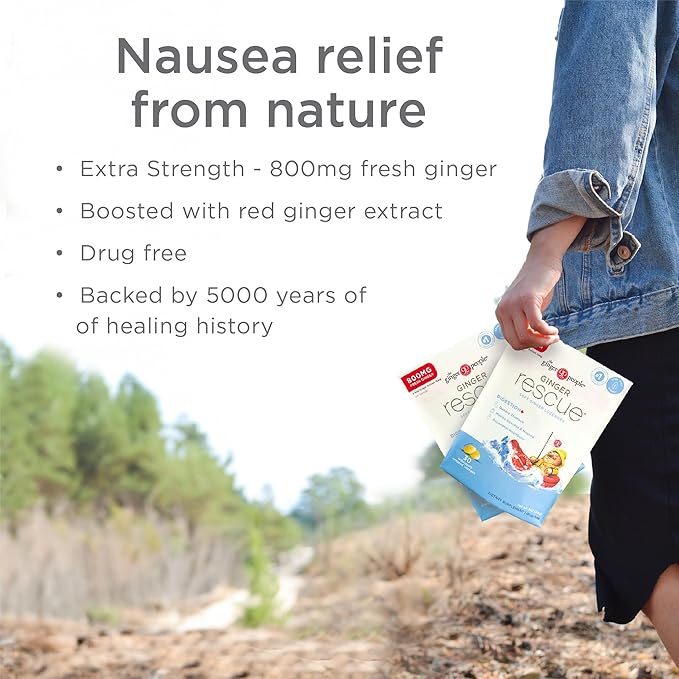 The Ginger People Ginger Rescue Digestive Wellness Lozenges (Soft) | Extra Strength - 800mg | Nausea, Upset Stomach, Motion Sickness, Mild Heartburn, Indigestion, 30 Count (Pack of 1)
