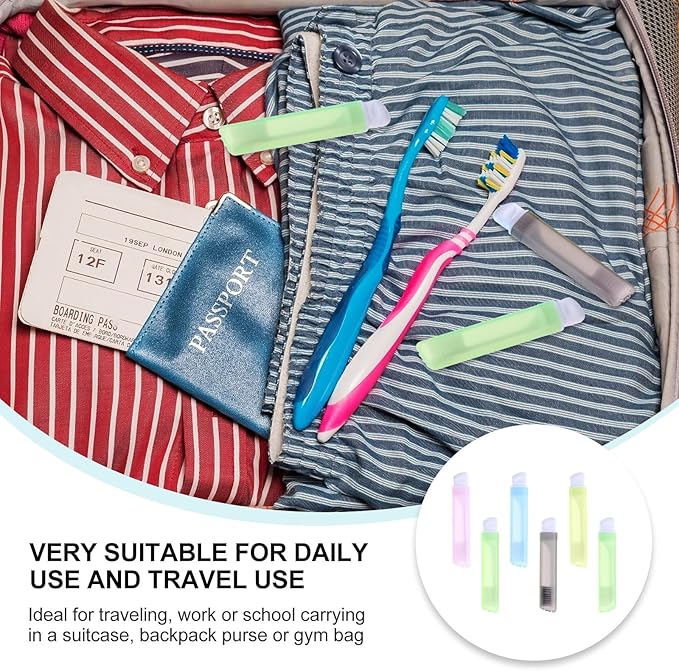 JEWEDECO 6Pcs Foldable Travel Toothbrush Set with Soft Bristles, Portable Folding Handle Toothbrushes for Camping and Personal Oral Care, Multi-Color Random Mix Random Color