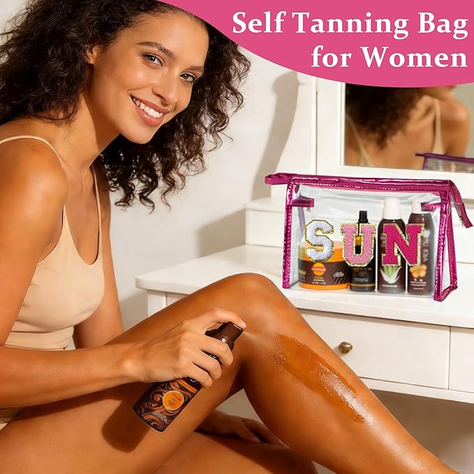 COSHAYSOO Sunscreen Bag Clear Makeup Toiletry Pouch Beach Vacation Essentials for Women Teen Girls Trip Gifts Summer Pool Travel Must Have Accessories Waterproof Stuff