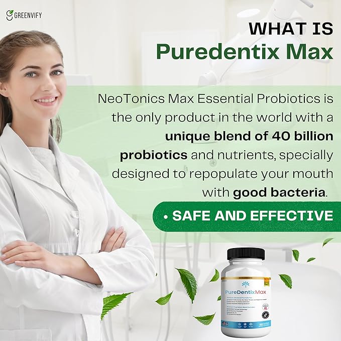 DentimPure Max Extra Strength Probiotic Supplement with 40 Billion CFU – Supports Teeth, Gums, Ear, Nose, Throat & Digestive Health – 60 Capsules (4)