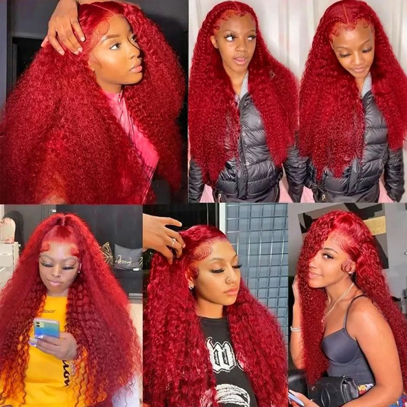 Red Curly Human Hair Bundles 34 Inch Kinky Curly Single Bundle Human Hair Light Red Color Unprocessed Native Virgin Hair 100g Total Double Weft Human Hair Extensions for Women