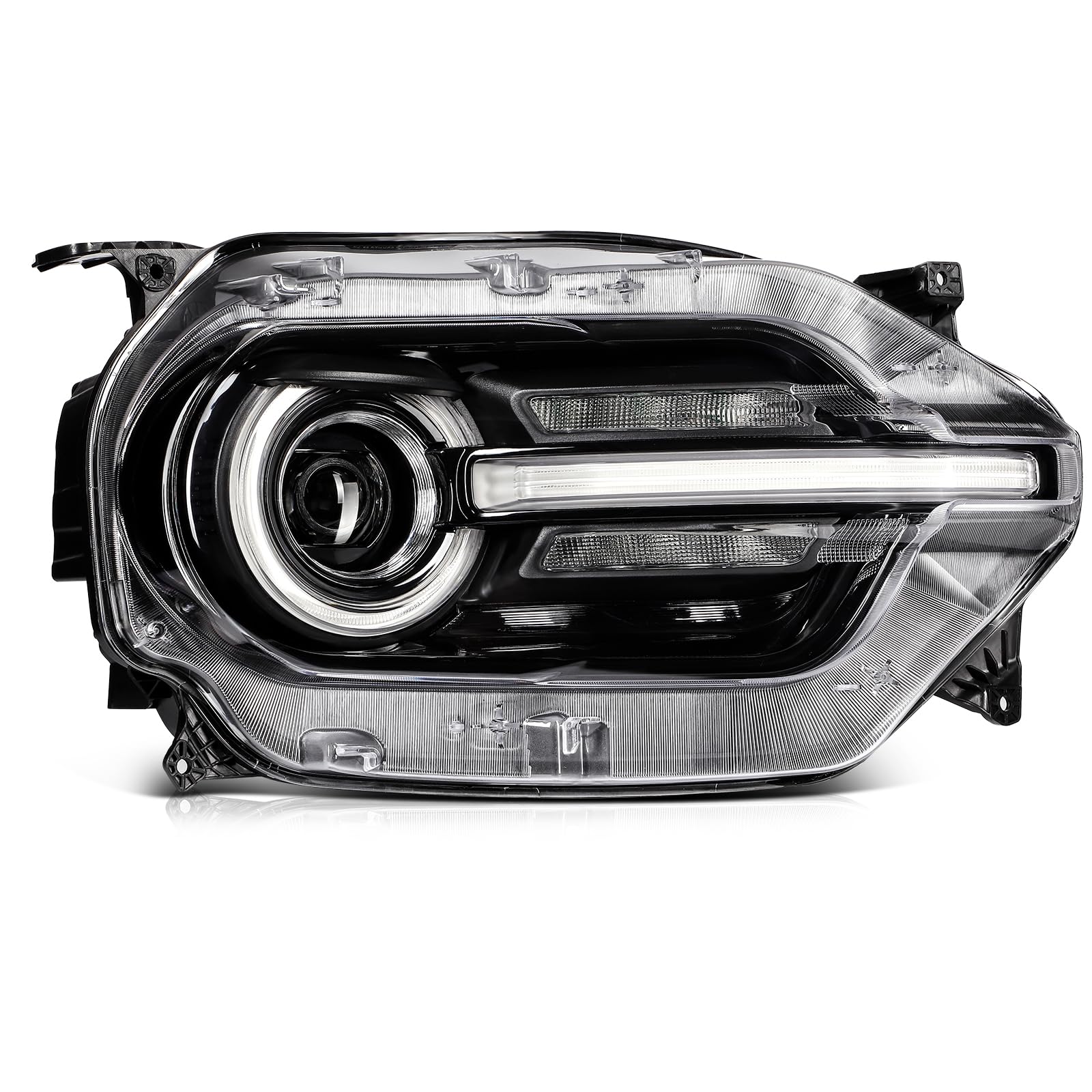 LBRST Headlight Assembly Fit 2021-2024 for Bronco Sport Passenger Side Headlight Black Housing Clear Reflector M1PZ13008A